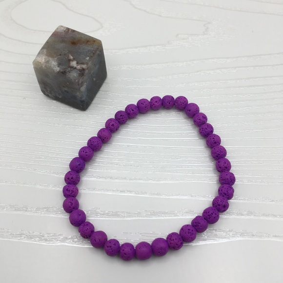 HANDCRAFTED Purple Lava Stretch Bracelet - Picture 1 of 1